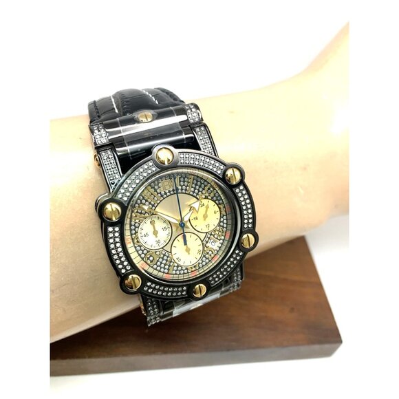 JBW Men's Watch JB-6215-10B 10 YR Anniversary Phantom 1.96ctw Diamond Quartz - Picture 12 of 15